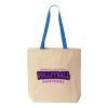 Natural Tote with Contrast-Color Handles Thumbnail