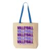Natural Tote with Contrast-Color Handles Thumbnail