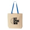 Natural Tote with Contrast-Color Handles Thumbnail