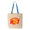 Natural Tote with Contrast-Color Handles Thumbnail