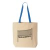 Natural Tote with Contrast-Color Handles Thumbnail