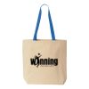 Natural Tote with Contrast-Color Handles Thumbnail