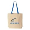 Natural Tote with Contrast-Color Handles Thumbnail