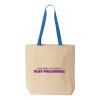 Natural Tote with Contrast-Color Handles Thumbnail