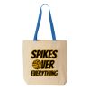 Natural Tote with Contrast-Color Handles Thumbnail