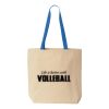 Natural Tote with Contrast-Color Handles Thumbnail