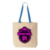 Natural Tote with Contrast-Color Handles Thumbnail