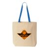 Natural Tote with Contrast-Color Handles Thumbnail
