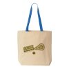 Natural Tote with Contrast-Color Handles Thumbnail