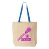 Natural Tote with Contrast-Color Handles Thumbnail