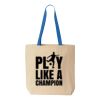 Natural Tote with Contrast-Color Handles Thumbnail
