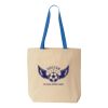 Natural Tote with Contrast-Color Handles Thumbnail