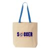 Natural Tote with Contrast-Color Handles Thumbnail