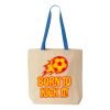 Natural Tote with Contrast-Color Handles Thumbnail