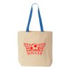 Natural Tote with Contrast-Color Handles Thumbnail