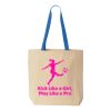 Natural Tote with Contrast-Color Handles Thumbnail