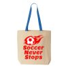 Natural Tote with Contrast-Color Handles Thumbnail