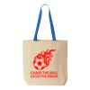 Natural Tote with Contrast-Color Handles Thumbnail