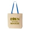 Natural Tote with Contrast-Color Handles Thumbnail
