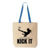 Natural Tote with Contrast-Color Handles Thumbnail