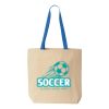 Natural Tote with Contrast-Color Handles Thumbnail