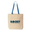 Natural Tote with Contrast-Color Handles Thumbnail
