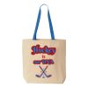 Natural Tote with Contrast-Color Handles Thumbnail