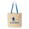 Natural Tote with Contrast-Color Handles Thumbnail