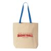 Natural Tote with Contrast-Color Handles Thumbnail