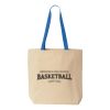 Natural Tote with Contrast-Color Handles Thumbnail