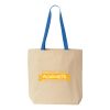 Natural Tote with Contrast-Color Handles Thumbnail