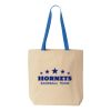 Natural Tote with Contrast-Color Handles Thumbnail