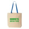 Natural Tote with Contrast-Color Handles Thumbnail