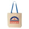Natural Tote with Contrast-Color Handles Thumbnail