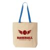 Natural Tote with Contrast-Color Handles Thumbnail