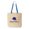 Natural Tote with Contrast-Color Handles Thumbnail
