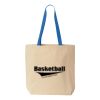 Natural Tote with Contrast-Color Handles Thumbnail