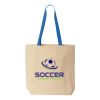 Natural Tote with Contrast-Color Handles Thumbnail