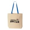 Natural Tote with Contrast-Color Handles Thumbnail