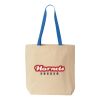 Natural Tote with Contrast-Color Handles Thumbnail