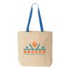 Natural Tote with Contrast-Color Handles Thumbnail