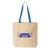 Natural Tote with Contrast-Color Handles Thumbnail
