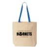 Natural Tote with Contrast-Color Handles Thumbnail