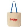 Natural Tote with Contrast-Color Handles Thumbnail