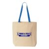 Natural Tote with Contrast-Color Handles Thumbnail