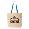 Natural Tote with Contrast-Color Handles Thumbnail