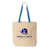Natural Tote with Contrast-Color Handles Thumbnail