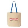 Natural Tote with Contrast-Color Handles Thumbnail