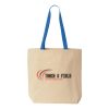 Natural Tote with Contrast-Color Handles Thumbnail