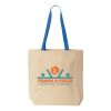 Natural Tote with Contrast-Color Handles Thumbnail